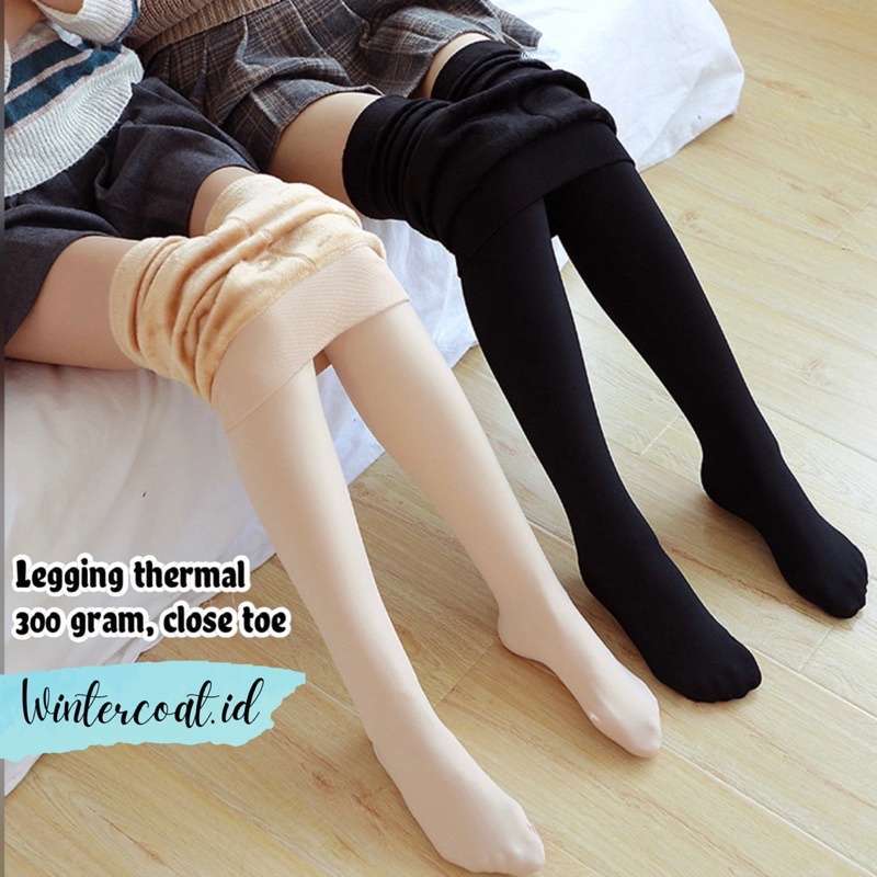VERISH Thermal legging import (bukan lokal) close toe 300 gram celana  winter musim dingin hangat inner dalaman gunung slim tight tights