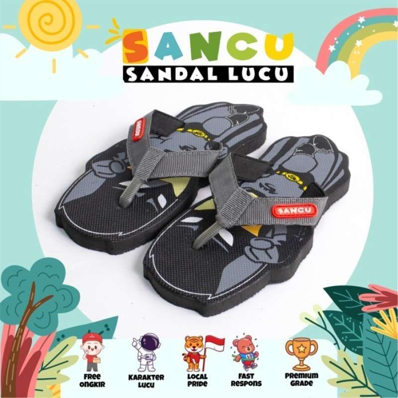 Sancu Sandal Anak Lucu Sandal jepit anak Karakter BATMAN