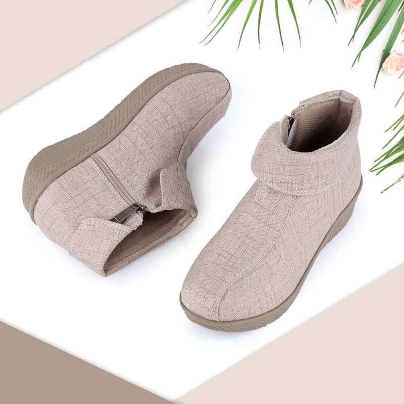 Jual Sepatu Wedges Boots Wanita Model Terbaru Kekinian Harga