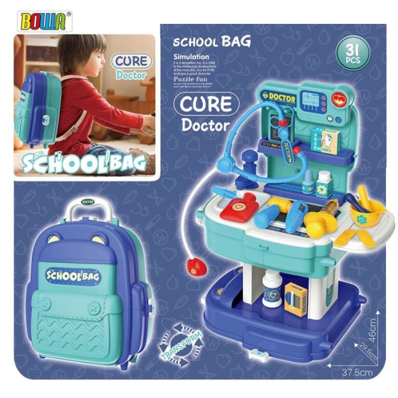 Jual Bowa In School Bag Cure Doctor Suitcase Table Pretend