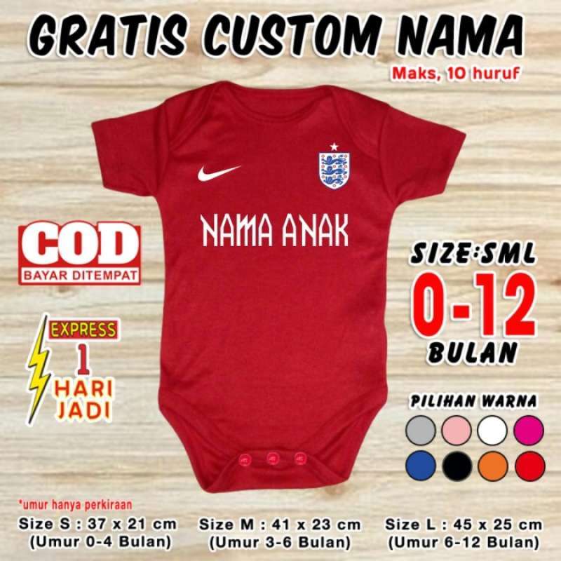 Promo Jumper Bayi Inggris England Gratis Custom Nama Negara Euro
