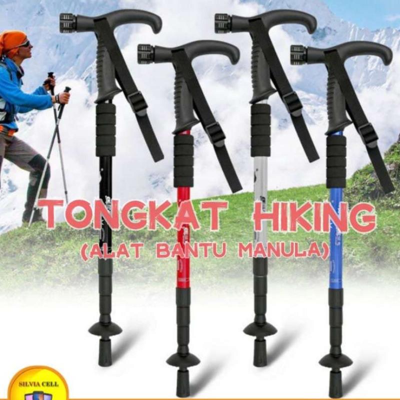 Tongkat Hiking Trekking Pole Gunung Alat Bantu Jalan Manula Ruas Dengan  Senter