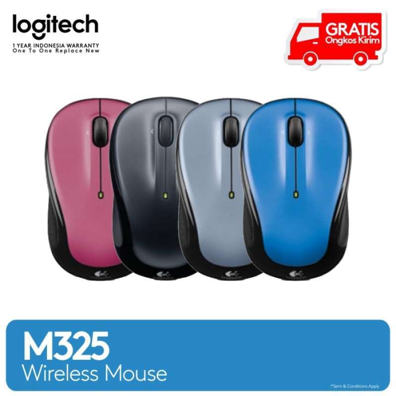 Promo Logitech M325 Wireless Mouse Dusty Dark Grey Light