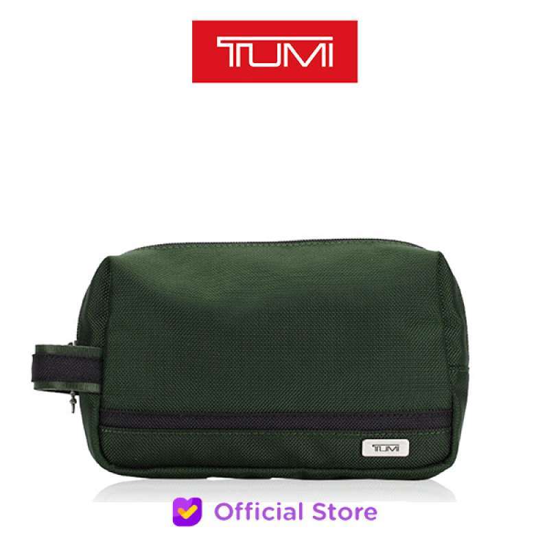 TUMI Travel Kit Set of a Medium and Small Accessory Pouch Olive Green and  Black