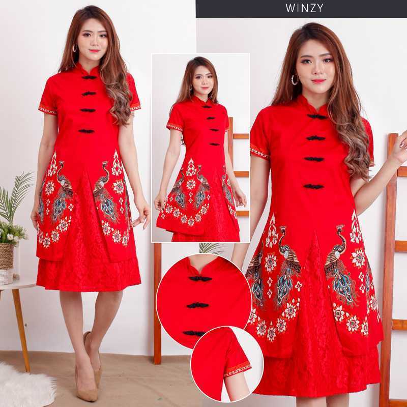 Jual Promo Terbatas Winzy Cheongsam Dress Batik Wanita Couple Imlek Cny Seragam Merah Dres Di Seller Zenoo Store Kebon Kacang Kota Jakarta Pusat Blibli