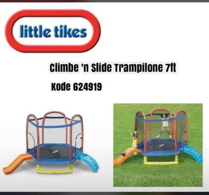 7 foot climb and slide trampoline hot sale