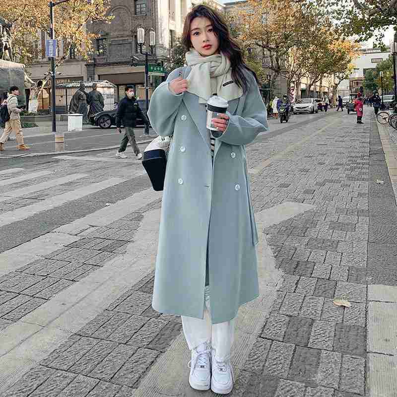 VERISH Long wool coat import wanita Michelle premium mantel cewek panjang  hangat autumn