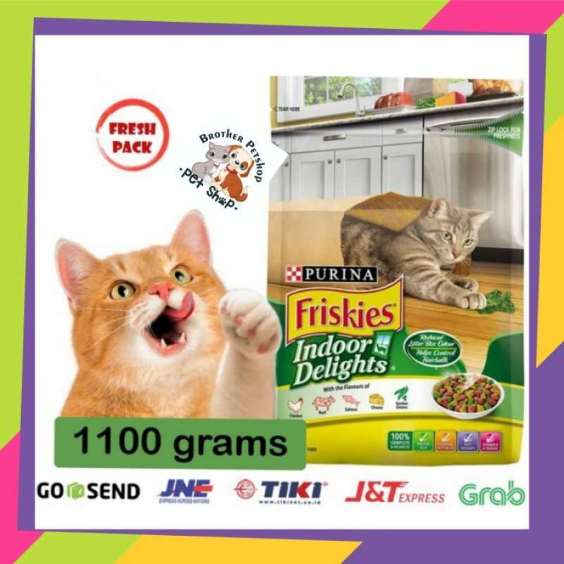 Makanan Kucing Friskies Adult Indoor Delight 1.1kg Hair Ball Control