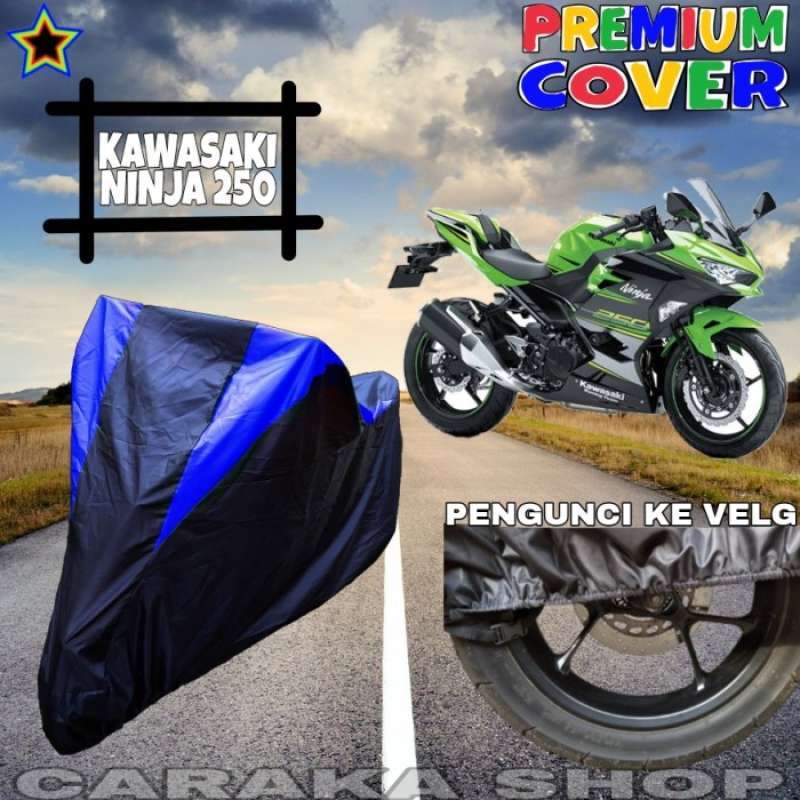 Promo Cover Motor Kawasaki Ninja 250 Hitam Biru Anti Air Premium