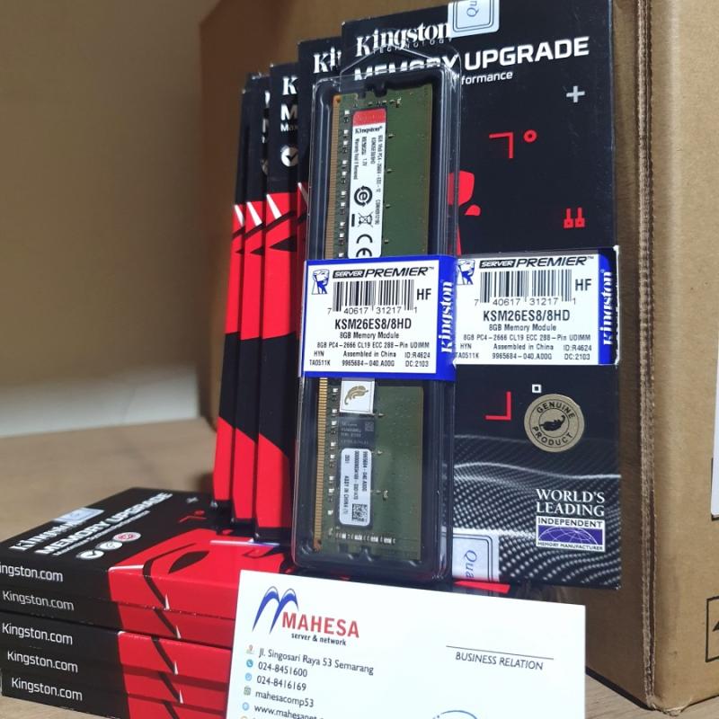 KINGSTON ECC 8GB DDR4 UDIMM 2666Mhz UNREG MEMORY SERVER KSM26ES8/8HD