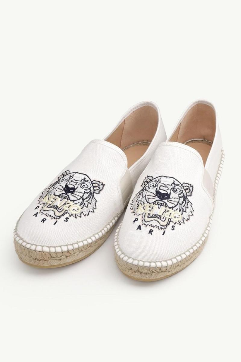 Jual KENZO Women Tiger Espadrilles in White Yellow Black Canvas