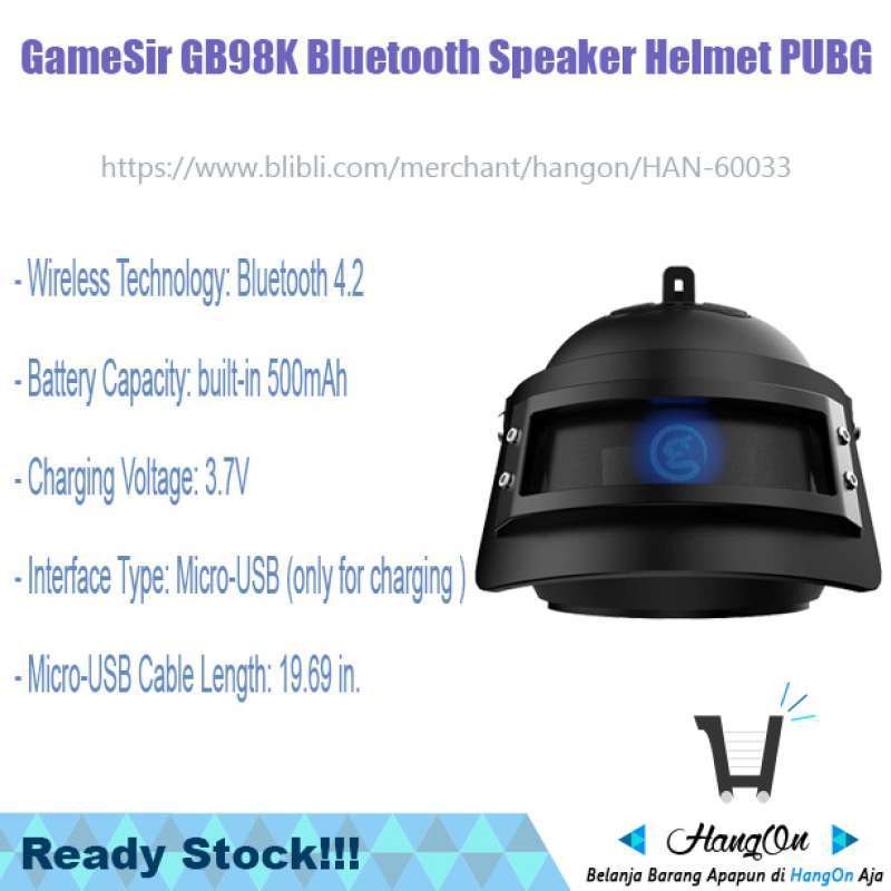 Promo GameSir GB98K Bluetooth Speaker Helmet PUBG Limited Edition