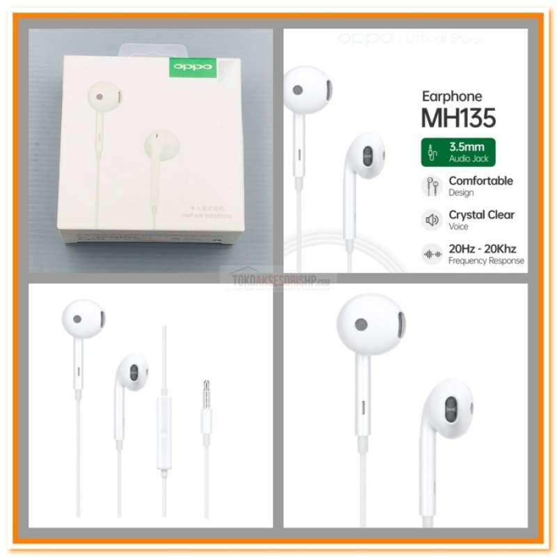 HEADSET OPPO R11 HANDSFREE OPPO MH 135 EARPHONE OPPO ORIGINAL AR4