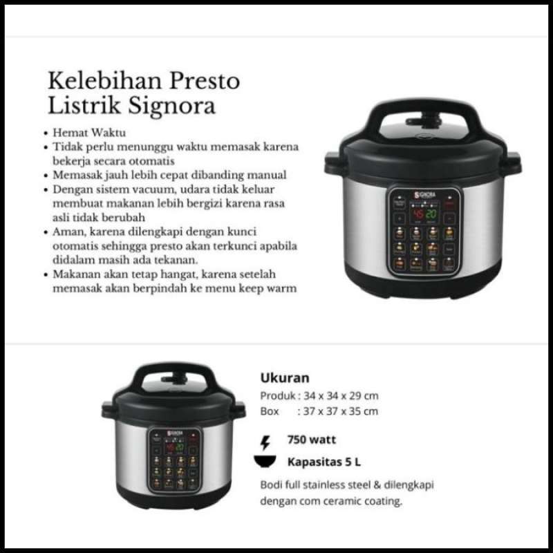 Signora pressure cooker manual outlet