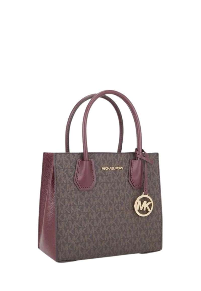 MICHAEL KORS Mercer Medium Messenger in Signature Merlot
