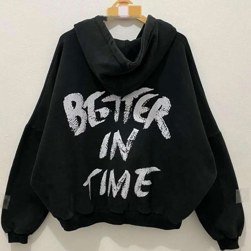Jual BETTER IN TIME ZIPPER JAKETHOODIE JUMPER UNISEX IC MOCCA