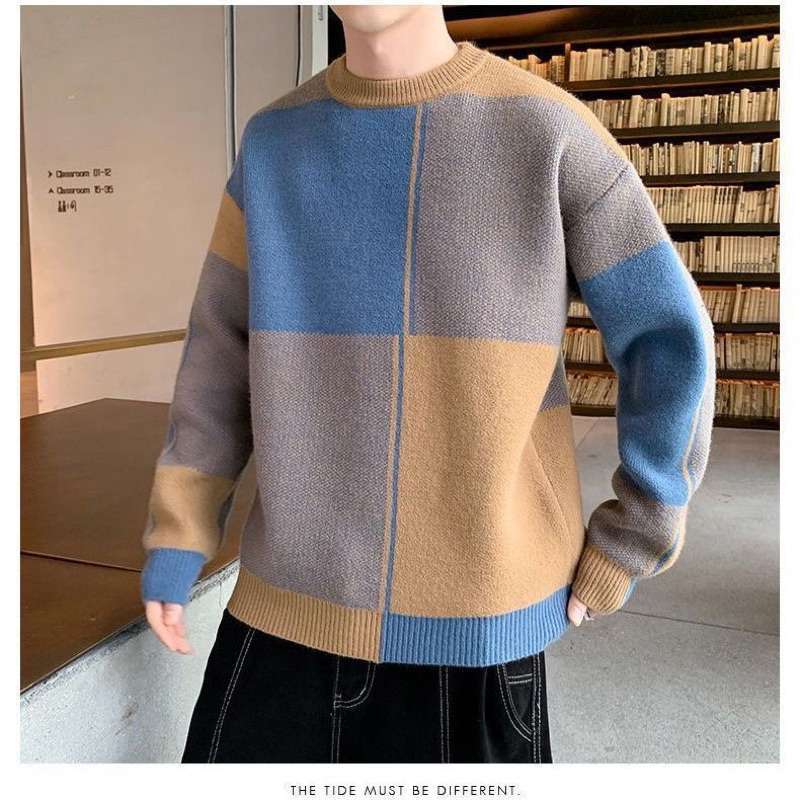 Jual Man Turtleneck Knit Sweater Top Winter Outfit Di Seller