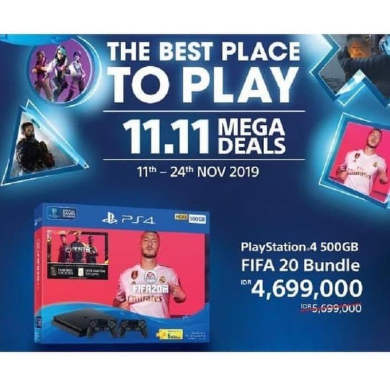 PS4 SLIM BUNDLE FIFA 2020 DAN 2 STICK WIRELESS