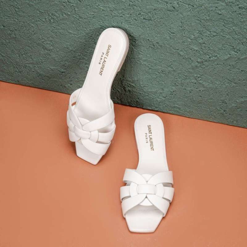 ysl sandals white