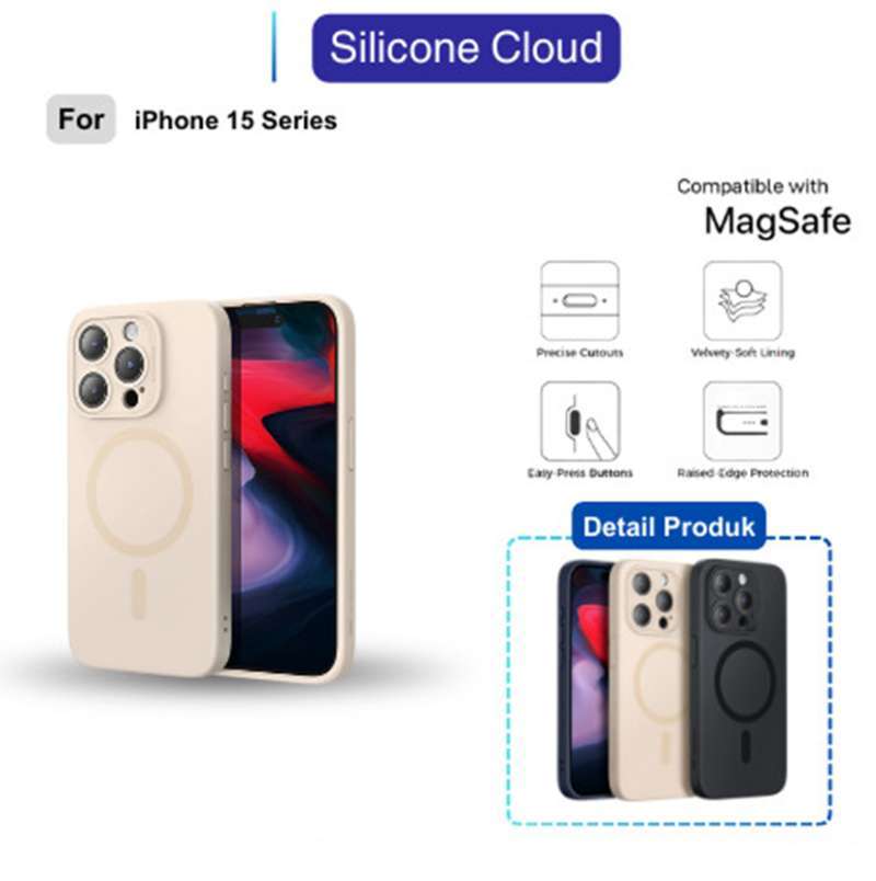 Promo ESR Case iPhone 15 Pro Max 15 Pro Liquid Silicone Cloud Support  Magsafe - Light Tan 15 Pro Diskon 6% di Seller Dynamic Case - Cengkareng  Barat, Kota Jakarta Barat