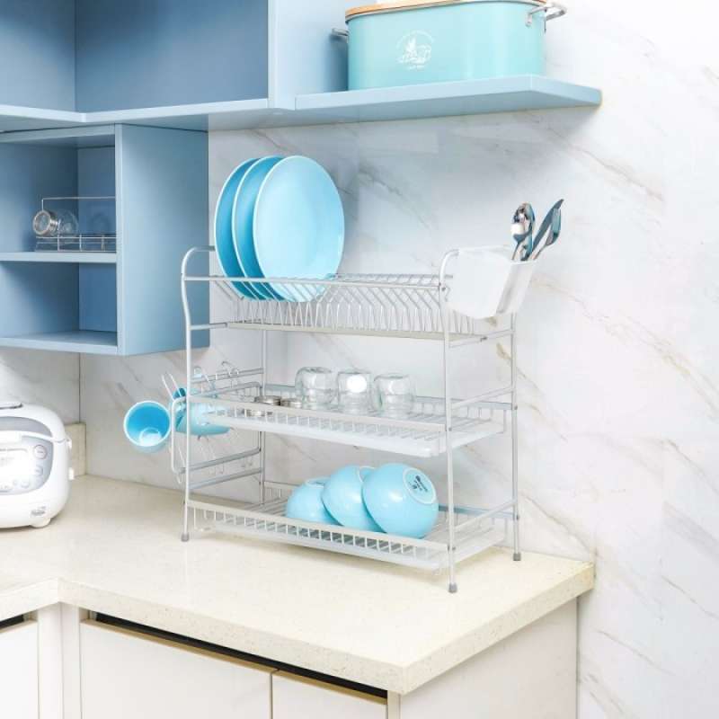 Informa Rak Piring Valco 3 Tier Dish Rack Transparent