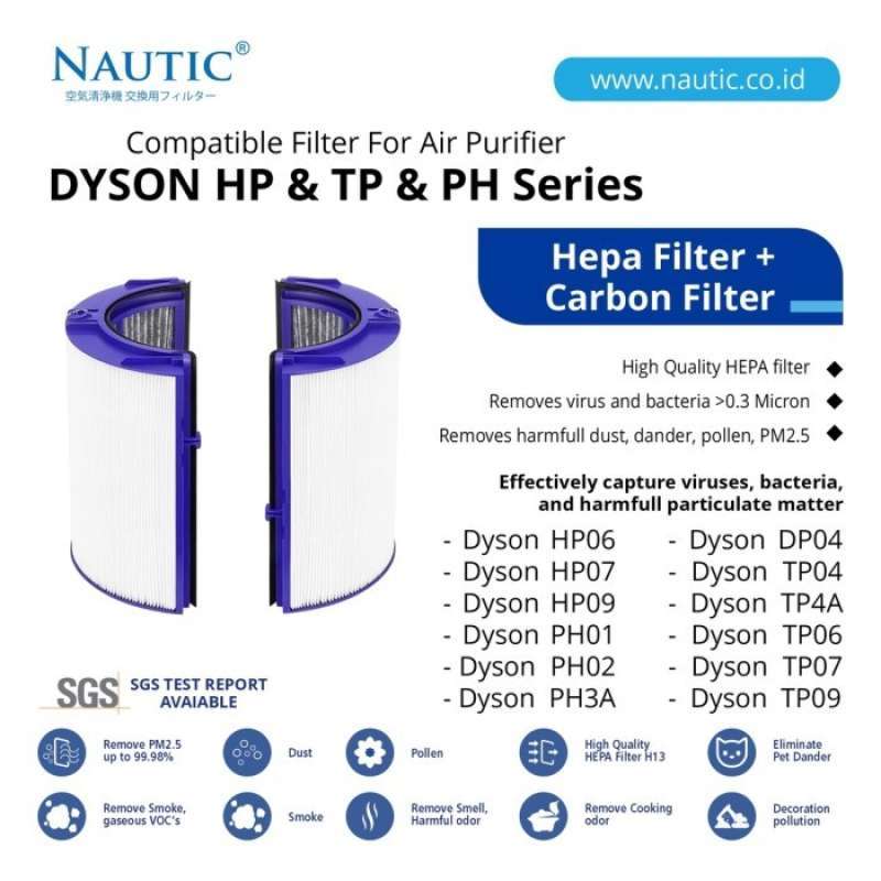 Replacement Filter Air Purifier Dyson TP06 TP07 TP09 HEPA Carbon