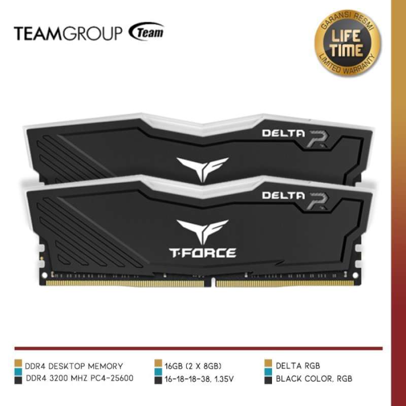 Terlaris Mem Team Tf3D416G3200Hc16Cdc01 Delta Rgb 16Gb 2X8Gb Ddr4 3200 Terlaris