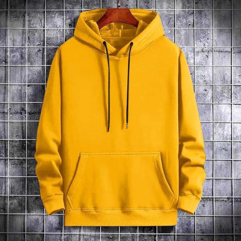 Fashion Baju Atasan Sweater Hoodie Polos Pria Lengan Panjang