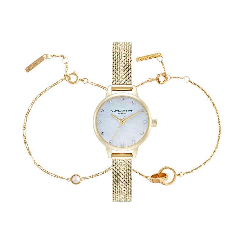 Jual Jam Tangan Wanita Olivia Burton Classics OBGSET167 White
