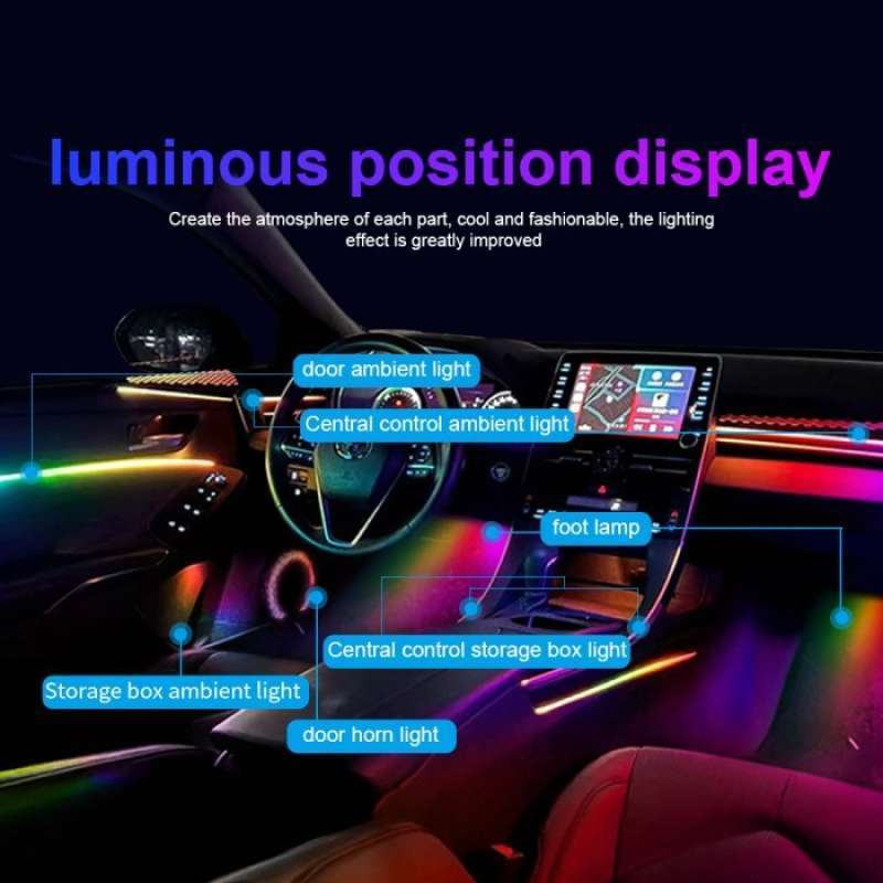 Multicolor RGB Sound Active Car Atmosphere Ambient Lighting, 49% OFF