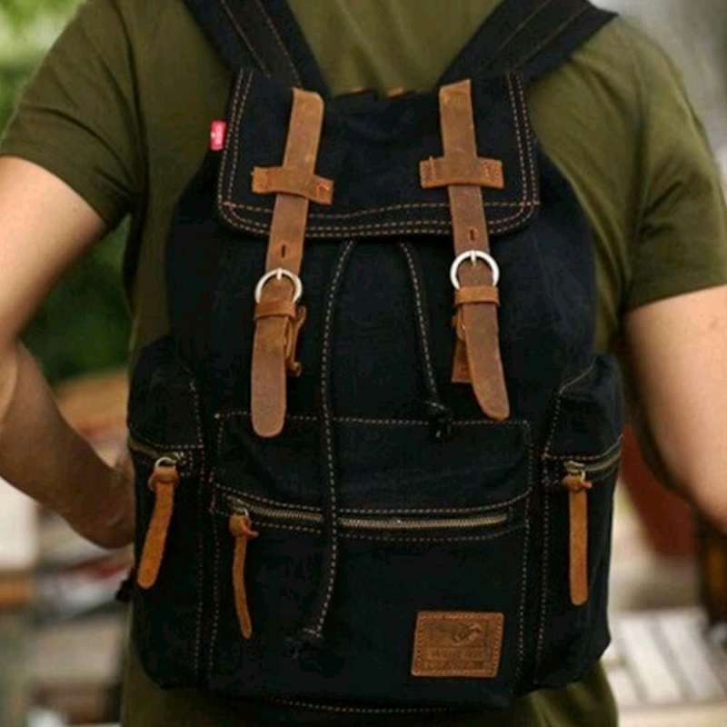 Augur jans vintage canvas backpack deals