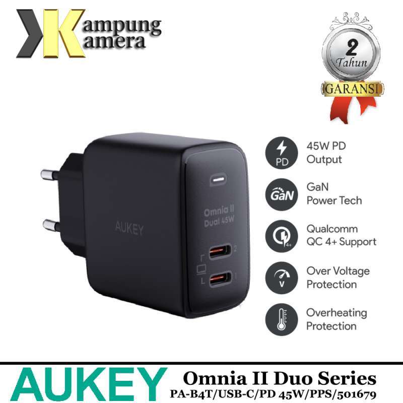 Aukey Charger PA-B4T Omnia II Duo Series USB-C PD 45W PPS 501679