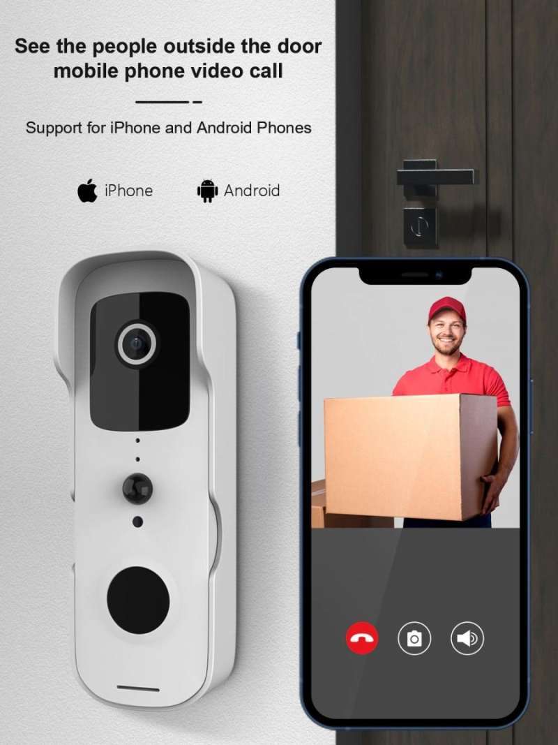 Tuya Smart Video Doorbell Bel Pintu dengan Kamera Intercom CCTV