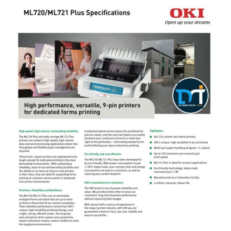 Promo Oki Ml720 Plus 9 Pin Dot Matrix Microline Printer Diskon