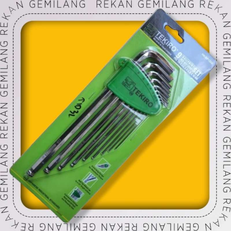 Promo Kunci L Tekiro Square Hex Key Set Long 9 pcs 1 set