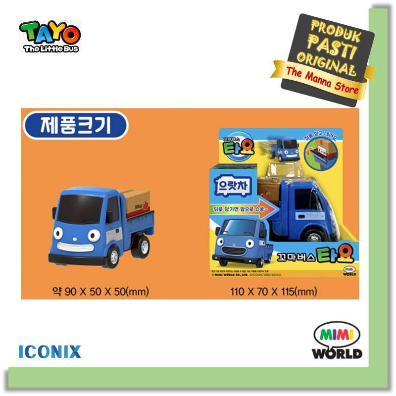Iconix Tayo The Little Bus Lracha PickUp Mimi World Korean Toys Animation Pull Backward Mainan Anak TYX222008