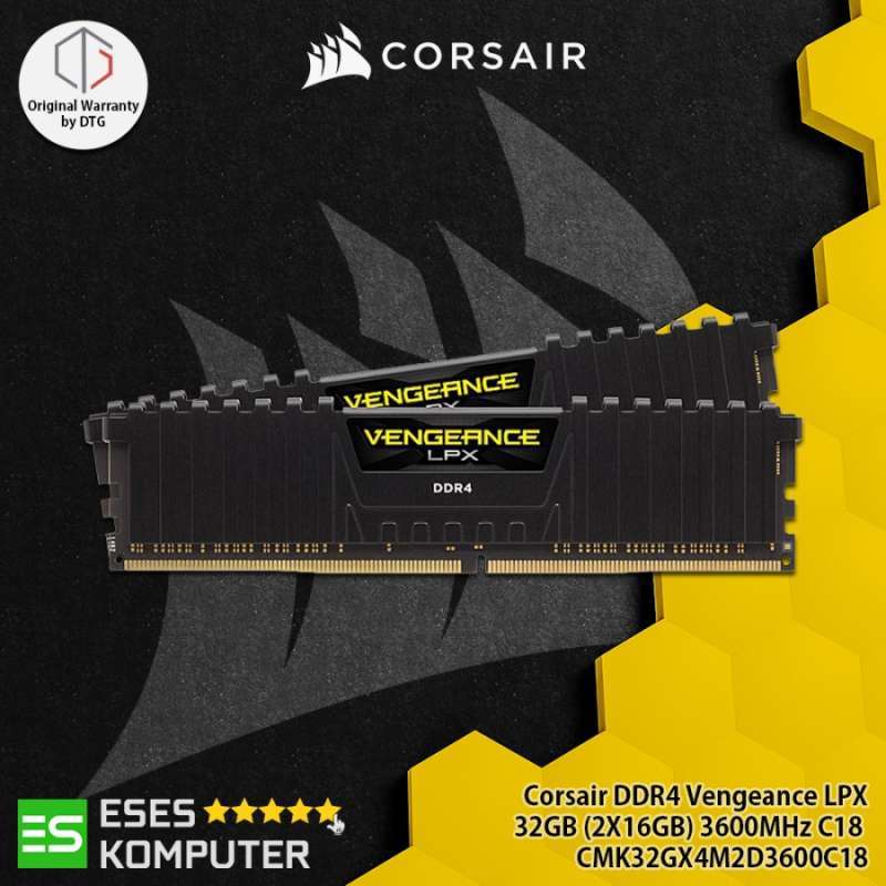 Corsair Vengeance LPX 32GB (2 X 16GB) DDR4 3600MHz Ram Memory  CMK32GX4M2D3600C18