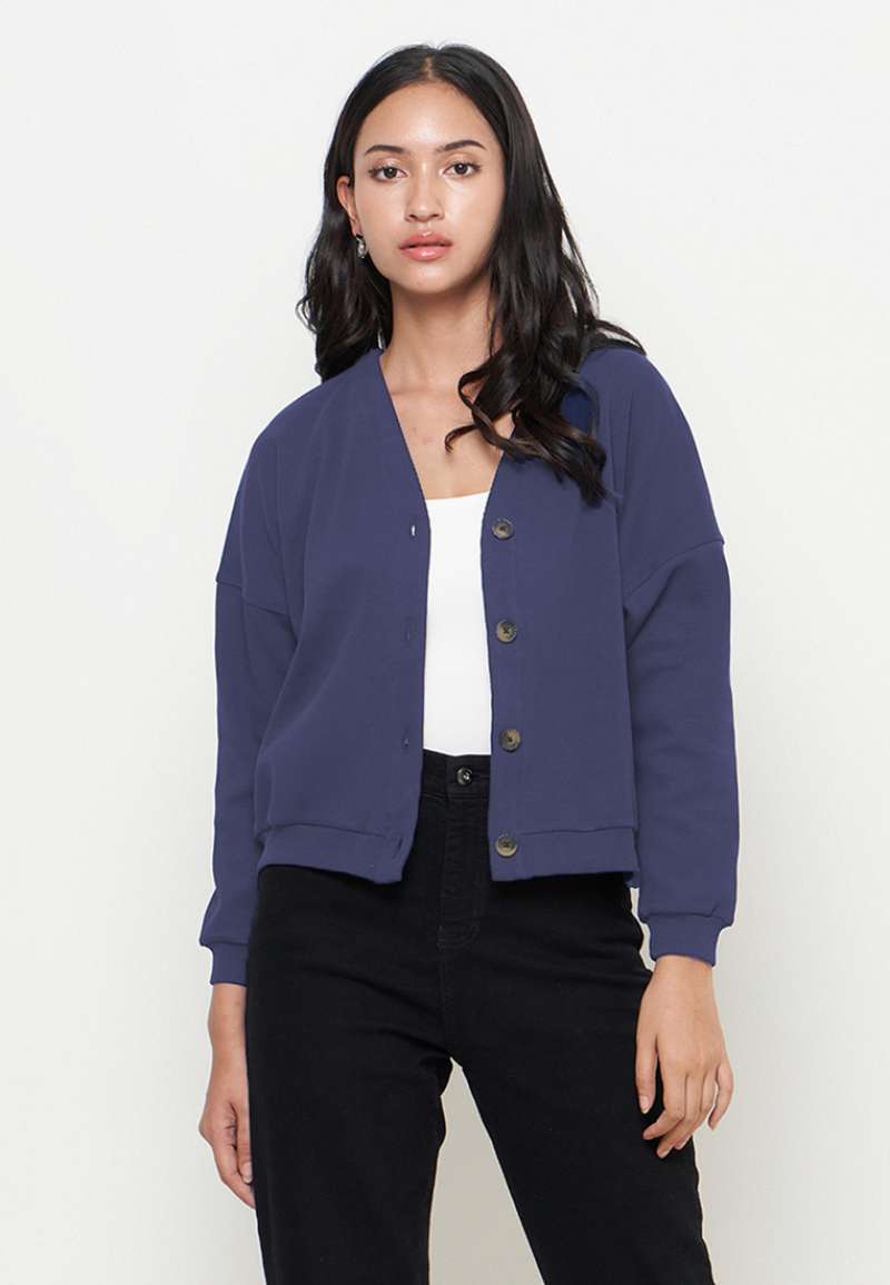 Promo Geela Official Geela Cardigan Rib Peacoat G.6211