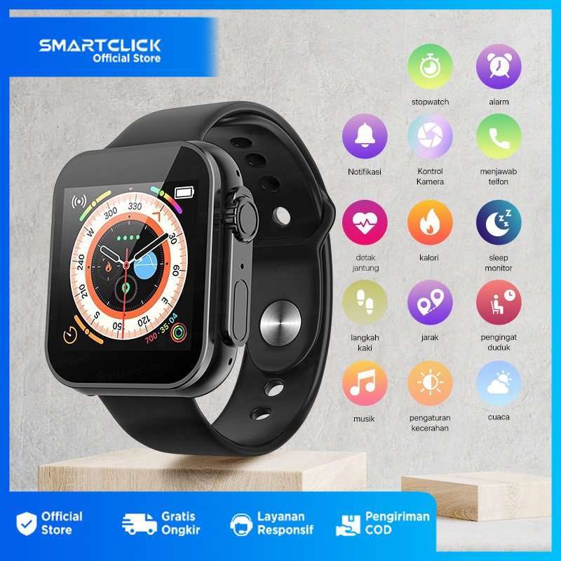 Promo Smart Watch Tahan Air Heart Rate Monitor SpO2 Support