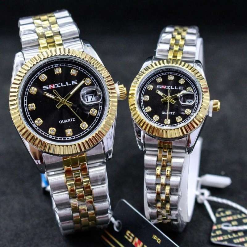 Jam Tangan Couple Fashion SNILLE Original Waterproof N1051 Free Logam