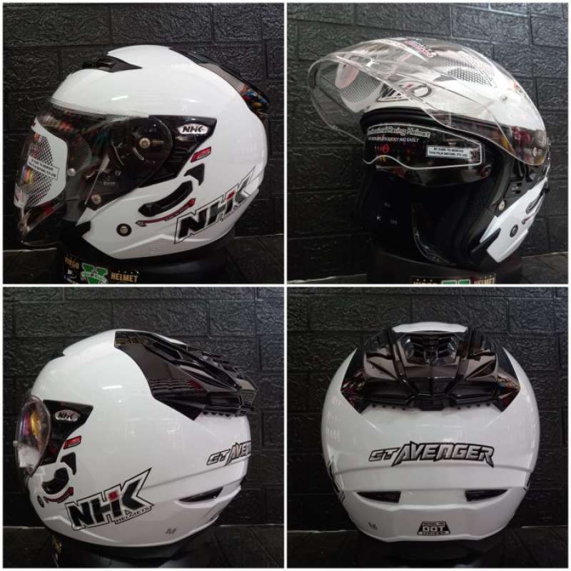 Promo Helm Nhk Gt Avenger Solid Flain White Nhk Putih Original