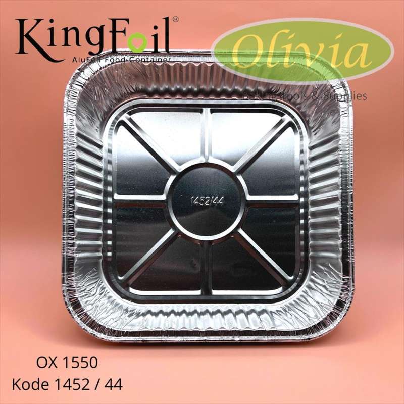 Jual Wadah/cup Alumunium Foil Kotak Ox 1550 Kode 1452 44 Tutup