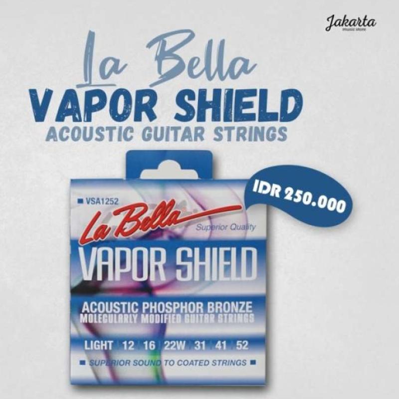 Jual La Bella Vapor Shield Acoustic Guitar Strings Light 12 52