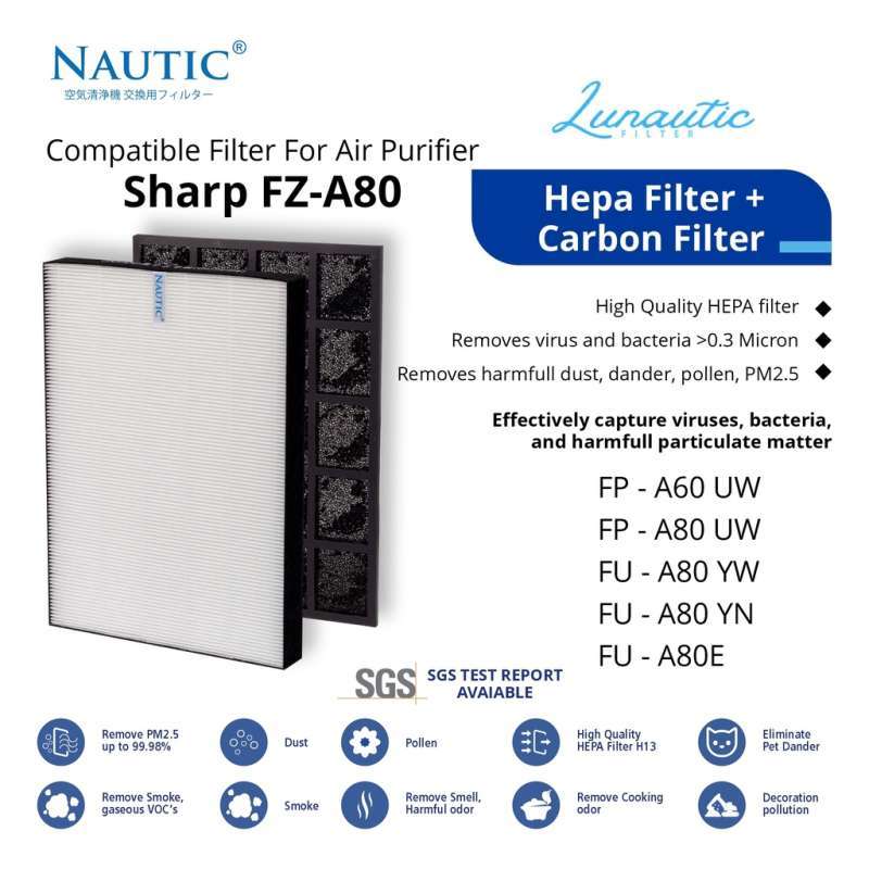 Jual Hepa Filter Air Purifier Sharp Fz A80Sfe Fu A80Y Fu A80Uw Fu