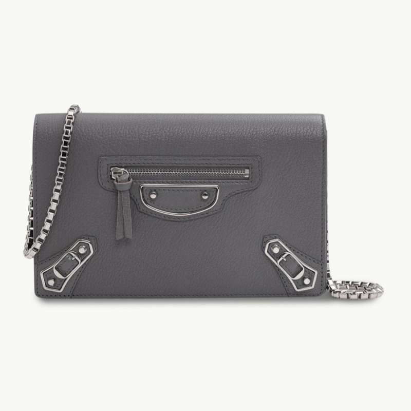 Balenciaga metallic edge chain wallet store