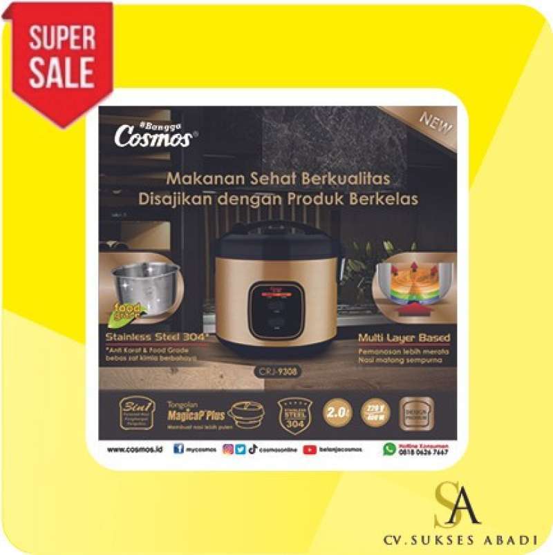 Promo Cosmos Crj 9308 Stainless Steel Crj9308 Termurah Surabaya Diskon 23 Di Seller Ruang Elektrik Sonokwijenan Kota Surabaya Blibli