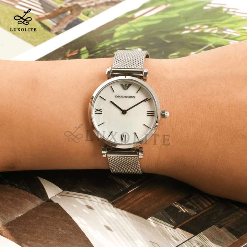 Promo Jam Tangan Wanita Emporio Armani Two Hand Stainless Steel