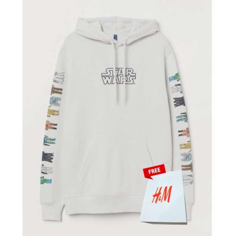 Jual Hoodie Pria Wanita Hnm Putih H m Star Wars White Tag Label di