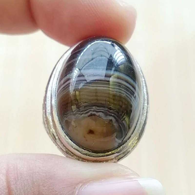 Jual Cincin Batu Akik Natural Agate Chalcedony Ginggang Jumbo Big