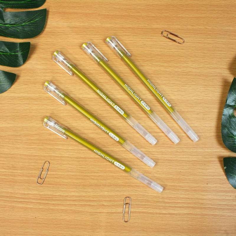 Jual Shiny Gold Highlight Gel Ink Pen Pulpen Gel Pulpen Emas